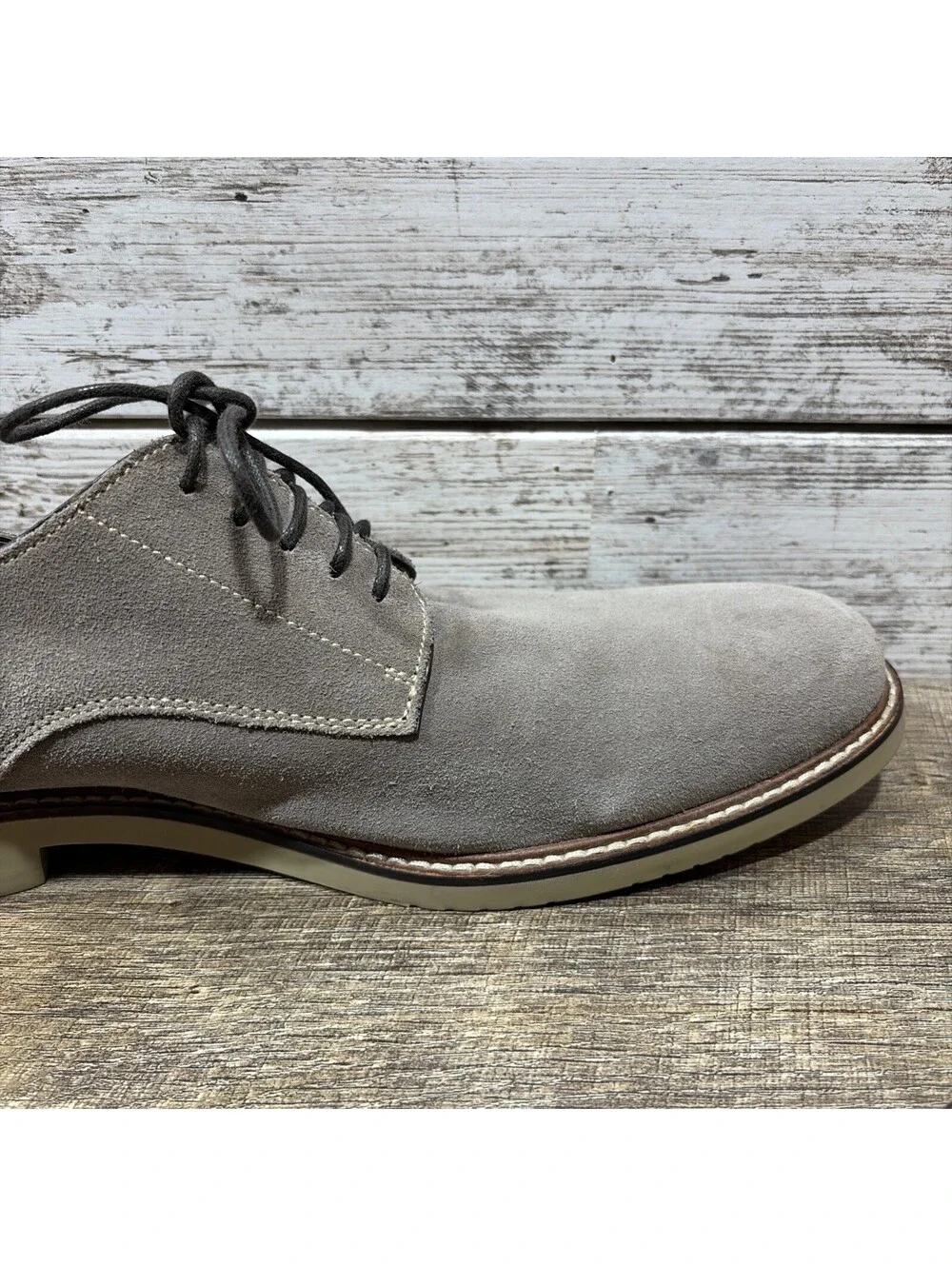 BANANA REPUBLIC Light Grey Owen Suede Leather Oxford Dress Shoe Men’s Sz 12